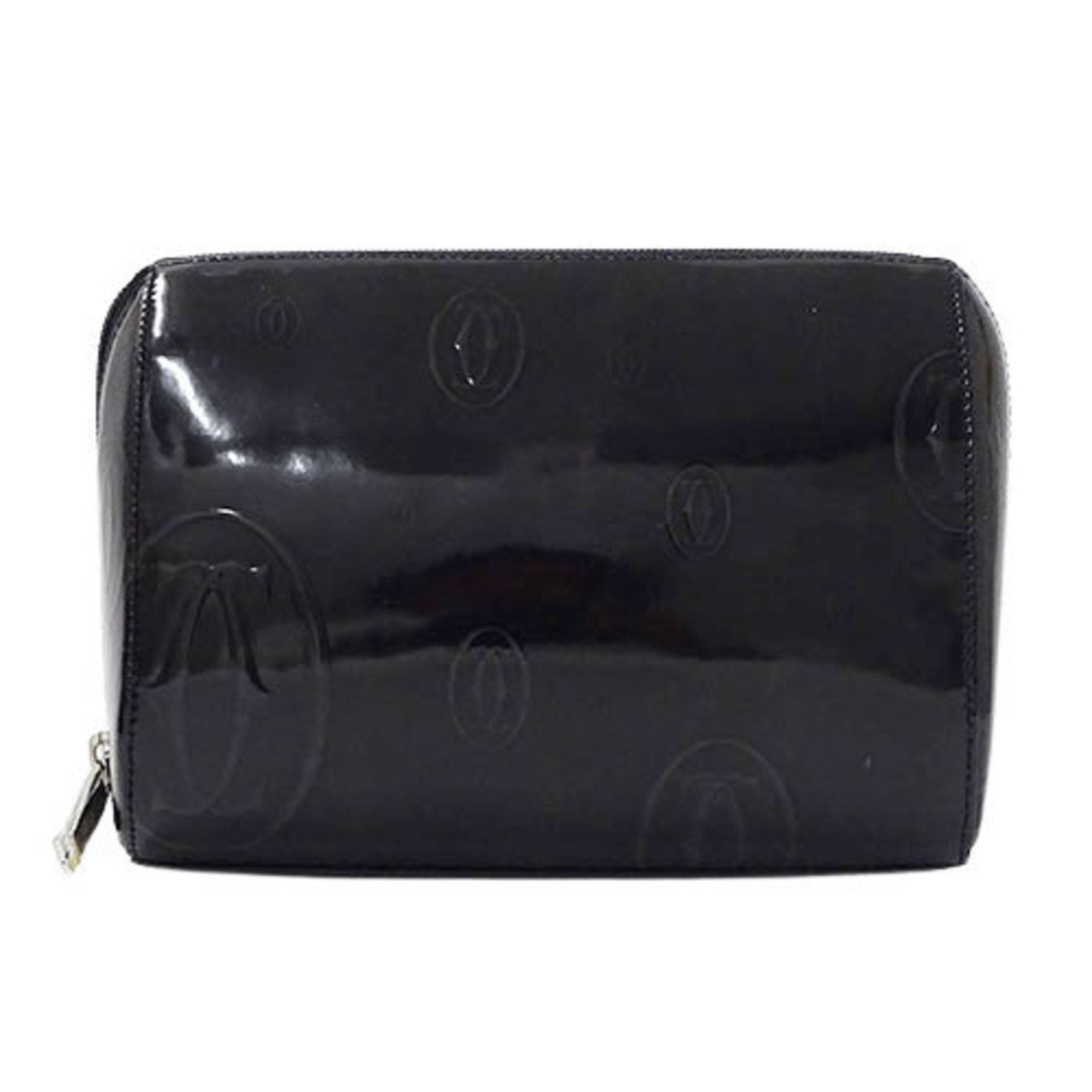 Cartier Pouch Ladies Happy Birthday Enamel Black